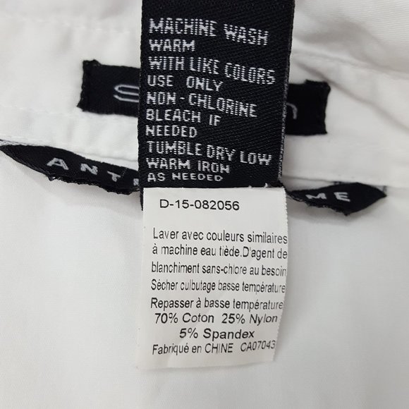 Antilia Femme Women size L Blouse Buttons Down Collared Pleated Stretch - Picture 9 of 9